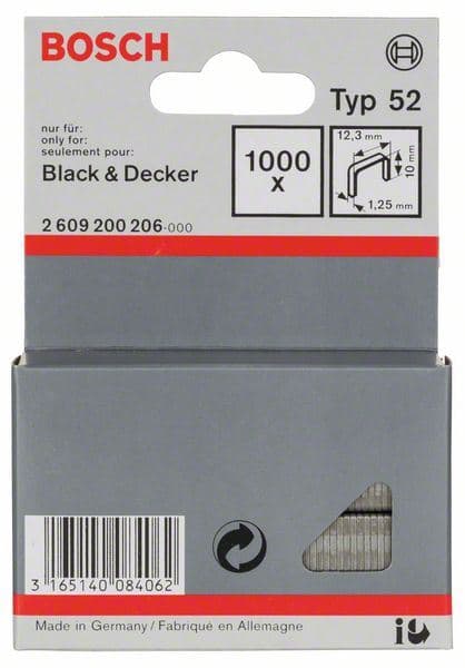 Spajalica od pljosnate žice tip 52 Bosch 2609200206, 12,3 x 1,25 x 10 mm - slika 2