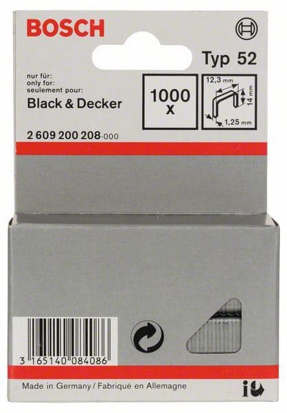 Spajalica od pljosnate žice tip 52 Bosch 2609200208, 12,3 x 1,25 x 14 mm - slika 2
