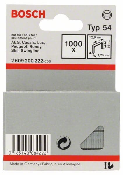 Spajalica od pljosnate žice tip 54 Bosch 2609200222, 12,9 x 1,25 x 14 mm - slika 2