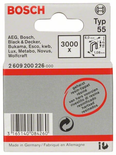 Spajalica sa uskim leđima tip 55 obložena smolom Bosch 2609200226, 6 x 1,08 x 19 mm - slika 2