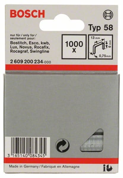 Spajalica od tanke žice tip 58 Bosch 2609200234, 13 x 0,75 x 6 mm - slika 2