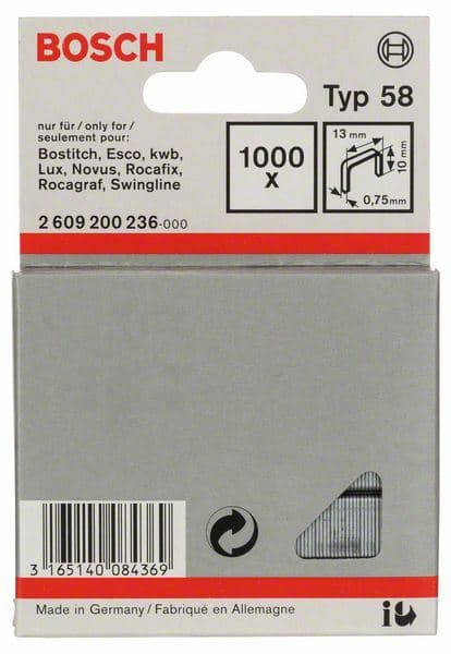 Spajalica od tanke žice tip 58 Bosch 2609200236, 13 x 0,75 x 10 mm - slika 2