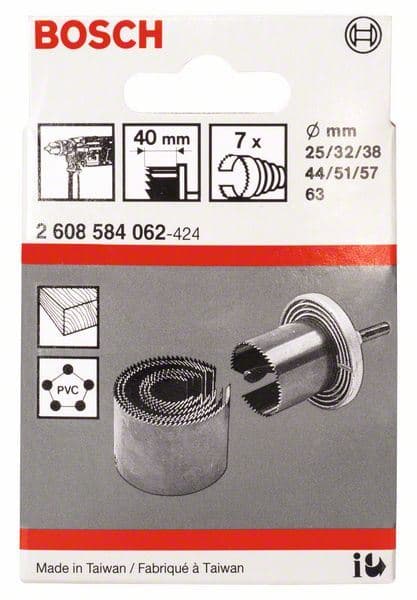 7-delni set kruna testere Bosch 2608584062, 25; 32; 38; 44; 51; 57; 63 mm - slika 2