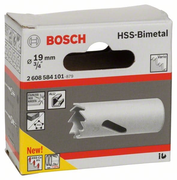 Testera za otvore HSS-bimetal za standardne adaptere Bosch 2608584101, 19 mm, 3/4"