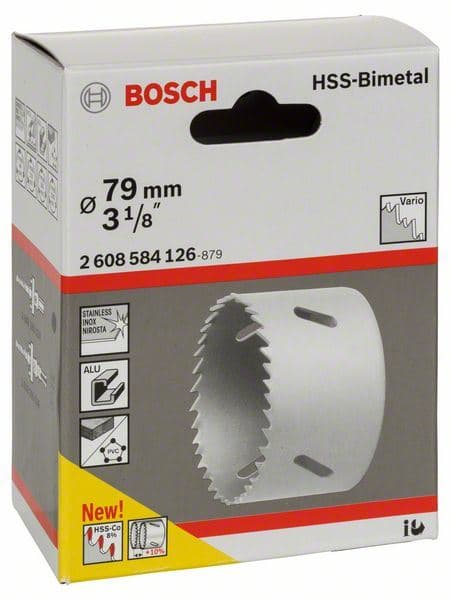 Testera za otvore HSS-bimetal za standardne adaptere Bosch 2608584126, 79 mm, 3 1/8"