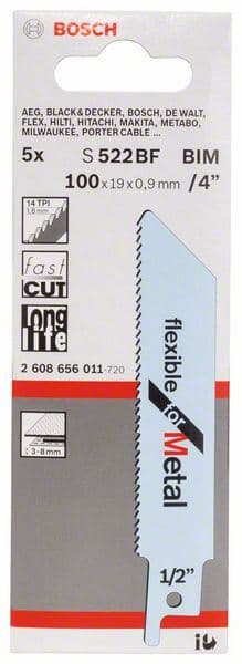 List univerzalne testere S 522 BF Bosch 2608656011, Flexible za Metal - slika 2