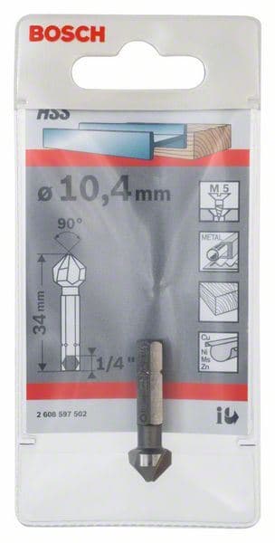 Konični upuštač Bosch 2608597502, 10,4, M 5, 34 mm, 1/4" - slika 2