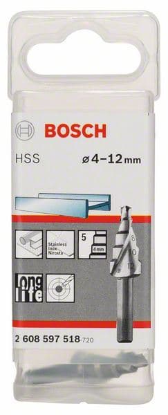Stepenasta burgija HSS Bosch 2608597518, 4 - 12 mm, 6,0 mm, 50 mm - slika 2