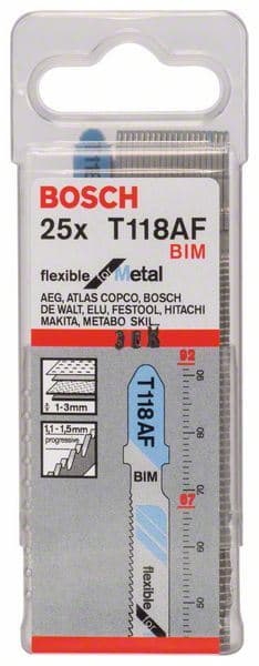 List ubodne testere T 118 AF Bosch 2608634991, Flexible za Metal - slika 2
