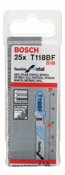 List ubodne testere T 118 BF Bosch 2608634992, Flexible za Metal - slika 2