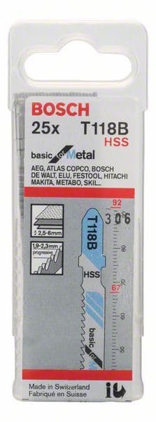 List ubodne testere T 118 B Bosch 2608638471, Basic za Metal - slika 2