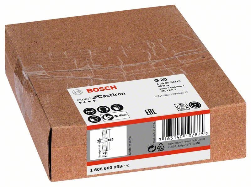 Brusna ploča za ravnu brusilicu Bosch 1608600068, 125 mm, 20 mm, 20