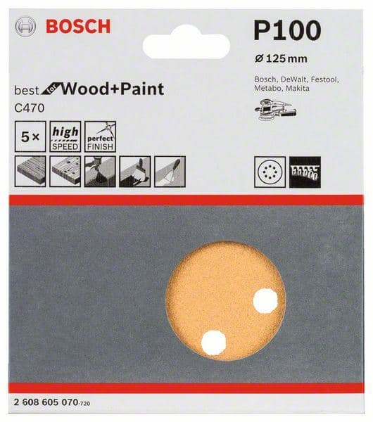 Brusni list C470, pakovanje od 5 komada Bosch 2608605070, 125 mm, 100 - slika 2