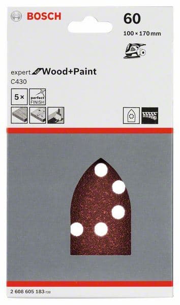 5-delni set brusnih listova C430 Bosch 2608605183, 100 x 170 mm, 60 - slika 2