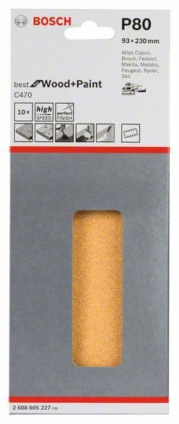 Brusni list C470, pakovanje od 10 komada Bosch 2608605227, 93 x 230 mm, 80 - slika 2