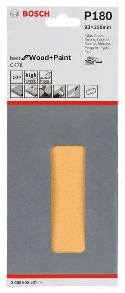 Brusni list C470, pakovanje od 10 komada Bosch 2608605229, 93 x 230 mm, 180 - slika 2
