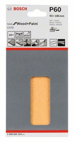 Brusni list C470, pakovanje od 10 komada Bosch 2608605254, 93 x 186 mm, 60 - slika 2