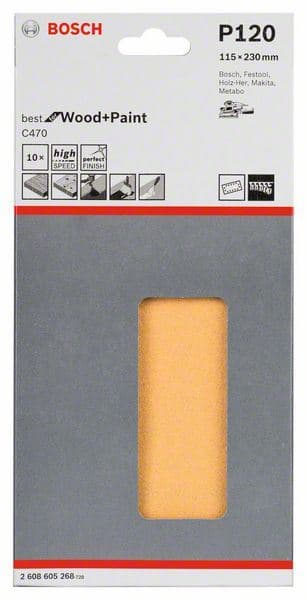 Brusni list C470, pakovanje od 10 komada Bosch 2608605268, 115 x 230 mm, 120 - slika 2