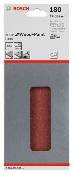 Brusni list C430, pakovanje od 10 komada Bosch 2608605300, 93 x 230 mm, 180 - slika 2
