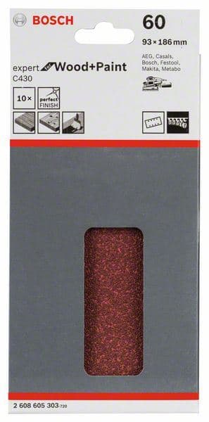 Brusni list C430, pakovanje od 10 komada Bosch 2608605303, 93 x 186 mm, 60 - slika 2