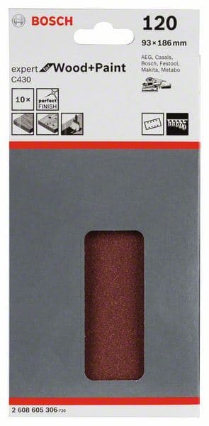 Brusni list C430, pakovanje od 10 komada Bosch 2608605306, 93 x 186 mm, 120 - slika 2
