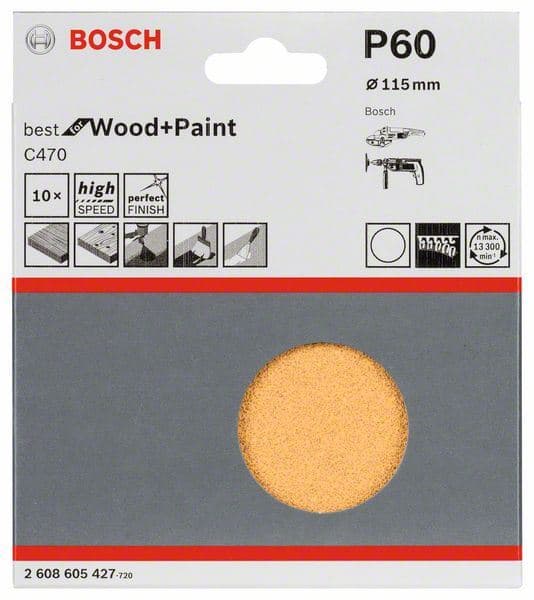 10-delni set brusnih listova C470 Bosch 2608605427, 115 mm, 60 - slika 2