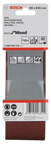 3-delni set brusnih traka X440 Bosch 2608606015, 65 x 410 mm, 40 - slika 2