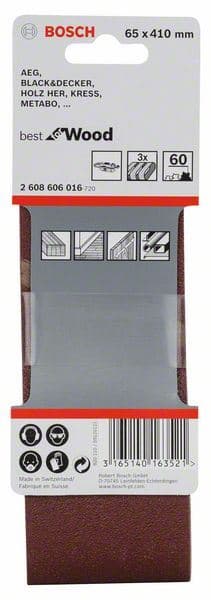 3-delni set brusnih traka X440 Bosch 2608606016, 65 x 410 mm, 60 - slika 2