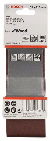 3-delni set brusnih traka X440 Bosch 2608606018, 65 x 410 mm, 100 - slika 2