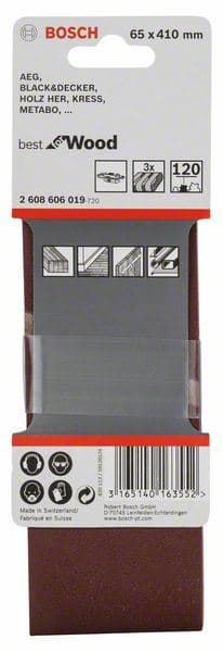 3-delni set brusnih traka X440 Bosch 2608606019, 65 x 410 mm, 120 - slika 2