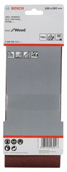 3-delni set brusnih traka X440 Bosch 2608606113, 100 x 560 mm, 40 - slika 2