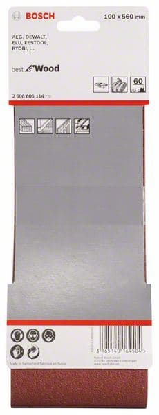 3-delni set brusnih traka X440 Bosch 2608606114, 100 x 560 mm, 60 - slika 2