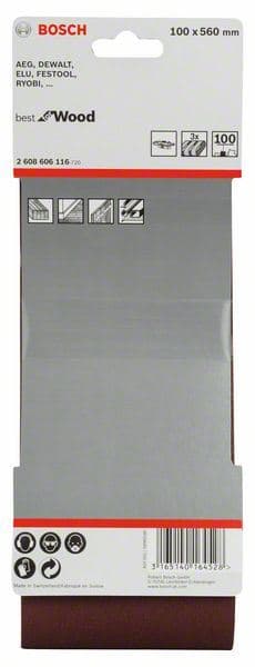 3-delni set brusnih traka X440 Bosch 2608606116, 100 x 560 mm, 100 - slika 2