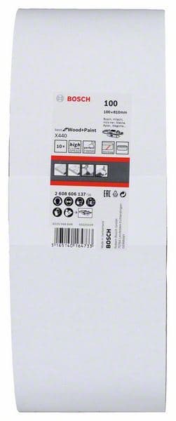 10-delni set brusnih traka X440 Bosch 2608606137, 100 x 610 mm, 100 - slika 2