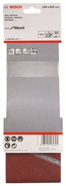 3-delni set brusnih traka X440 Bosch 2608606143, 100 x 620 mm, 80 - slika 2