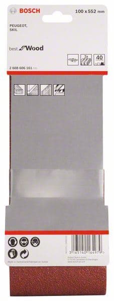 3-delni set brusnih traka X440 Bosch 2608606161, 100 x 552 mm, 40 - slika 2