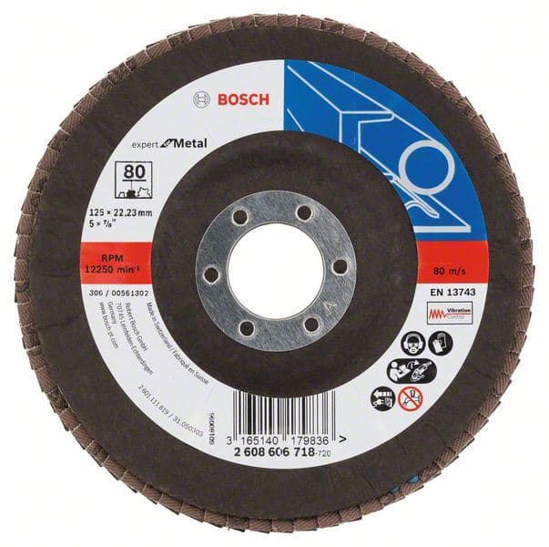 Lamelni brusni disk X551, Expert for Metal Bosch 2608606718, Prečnik 125 mm; granulacija 80, kolenasti