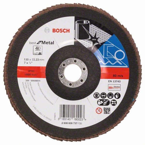 Lamelni brusni disk X571, Best for Metal Bosch 2608606737, Prečnik 180 mm; granulacija 40, kolenasti