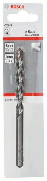 Burgija za beton CYL-3 Bosch 2608597663, 8 x 80 x 120 mm, d 7,5 mm