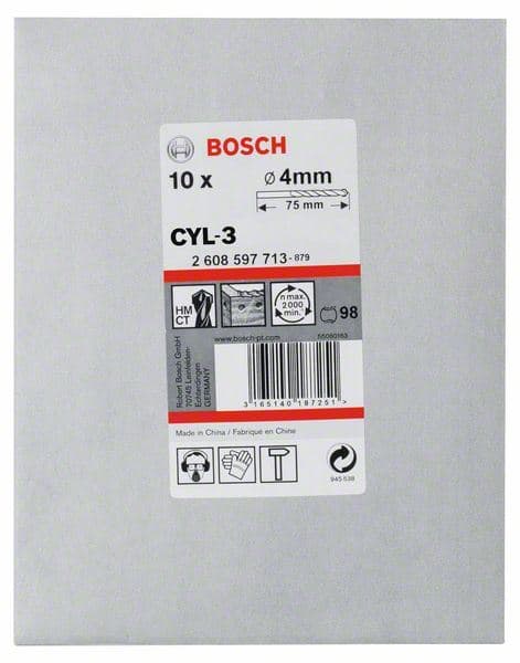 Burgija za beton CYL-3 Bosch 2608597713, 4 x 40 x 75 mm, d 3,3 mm