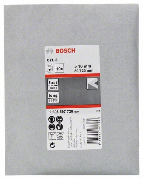 Burgija za beton CYL-3 Bosch 2608597720, 10 x 80 x 120 mm, d 9 mm