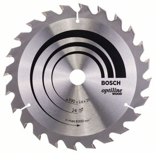 List kružne testere Optiline Wood Bosch 2608640612, 190 x 20/16 x 2,6 mm, 24 - slika 2