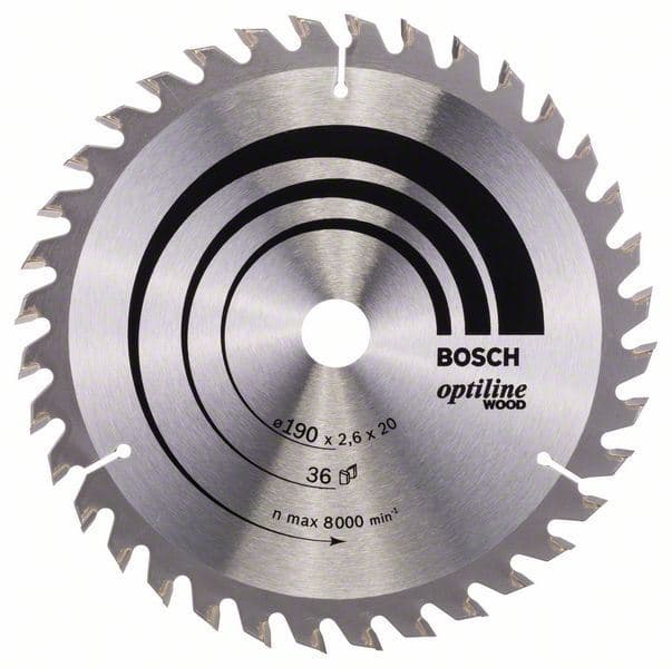 List kružne testere Optiline Wood Bosch 2608640613, 190 x 20/16 x 2,6 mm, 36 - slika 2