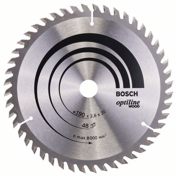 List kružne testere Optiline Wood Bosch 2608640614, 190 x 20/16 x 2,6 mm, 48 - slika 2