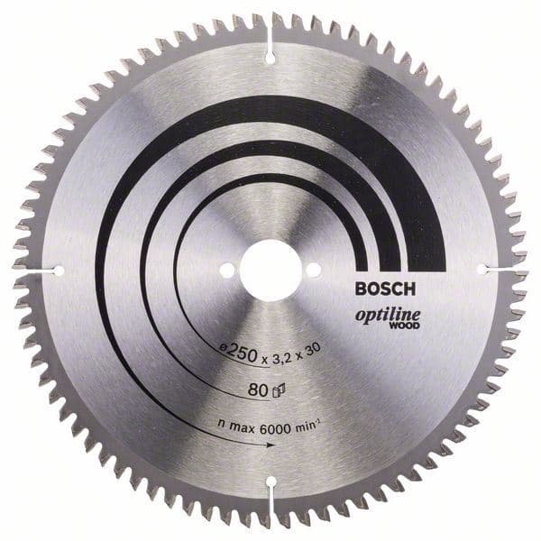List kružne testere Optiline Wood Bosch 2608640645, 250 x 30 x 3,2 mm, 80 - slika 2