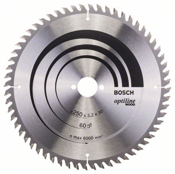 List kružne testere Optiline Wood Bosch 2608640665, 250 x 30 x 3,2 mm, 60 - slika 2