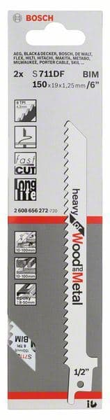 List univerzalne testere S 711 DF Bosch 2608656272, Heavy za Drvo i Metal - slika 2
