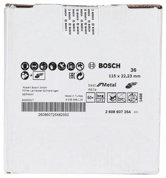 Brusni fiber disk R574, Best for Metal Bosch 2608607254, Prečnik 115 mm; granulacija 36