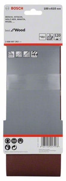 3-delni set brusnih traka X440 Bosch 2608607262, 100 x 610 mm, 120 - slika 2
