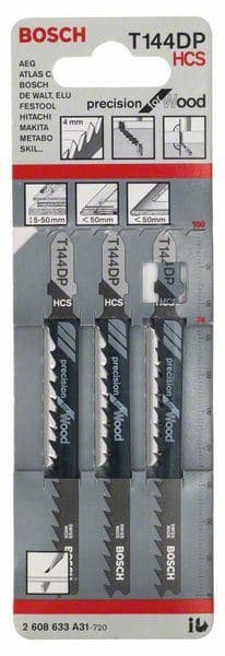 List ubodne testere T 144 DP Bosch 2608633A31, Precision za Drvo - slika 2